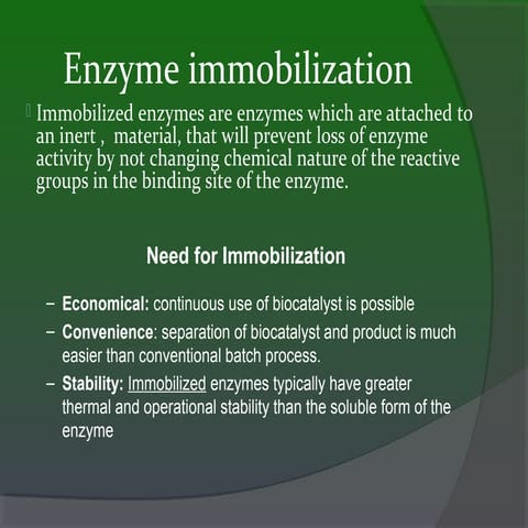 Immobilized enzymes 