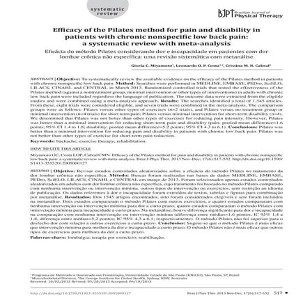 Pilates and low back pain: a systematic review