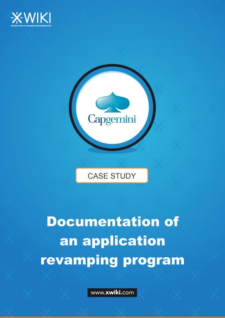 Documentation of an application revamping program: the Capgemini case study