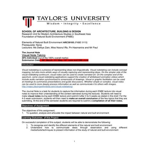 Enbe the journal note brief