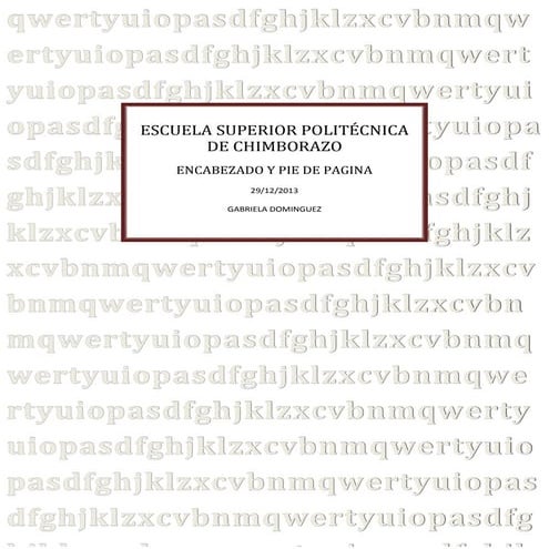 Encabezado y pie de pagina