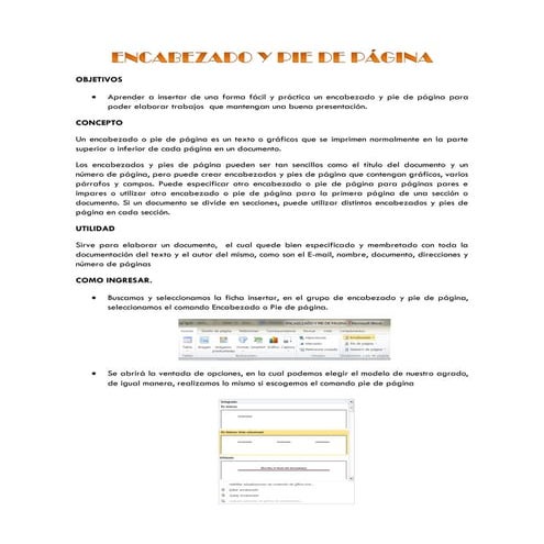 Encabezado y pie de página | PDF