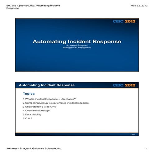 En case cybersecurity automating incident response-bhagtani-5-22-2012 [compatibility mode]