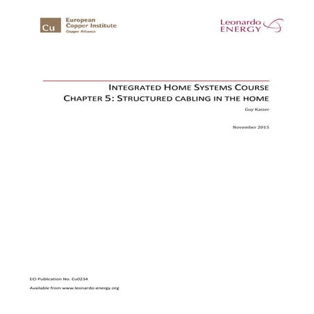 Integrated Home Systems - Chapter 5 - Structured Cabling
