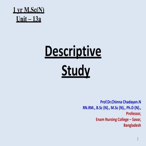 Non Experimental Descriptive Study