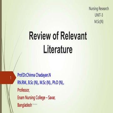 ENC Msc 3 Unit Research Literature.ppt