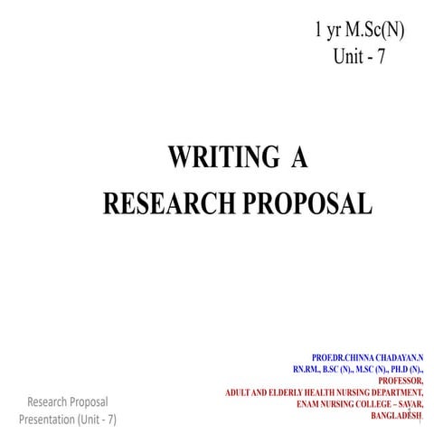 Writing a research proposal | PDF