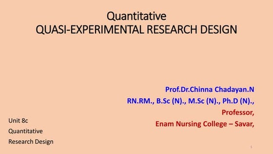 QUASI EXPERIMENTAL DESIGN | PPT