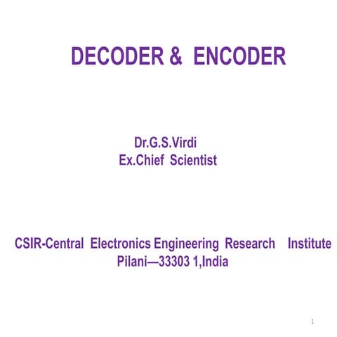 Encoder and Decoder Circuits in Digital Electronics – Concepts, Design and Ap...