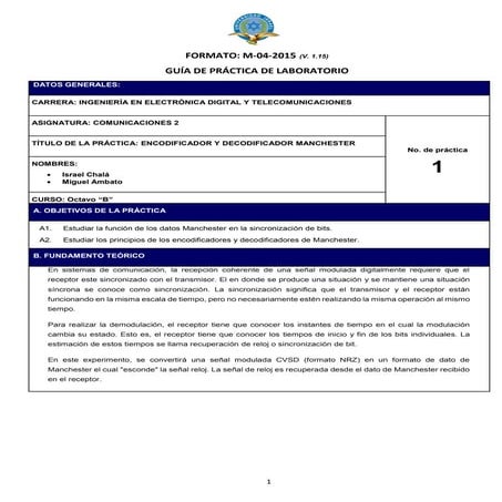 Encodificador y decodificador manchester