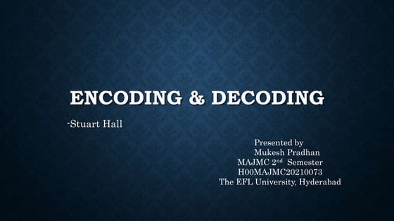 Encoding/Decoding Stuart Hall | PPT