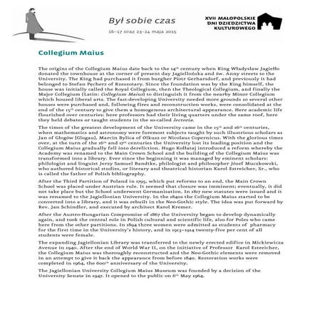 COLLEGIUM MAIUS W KRAKOWIE 