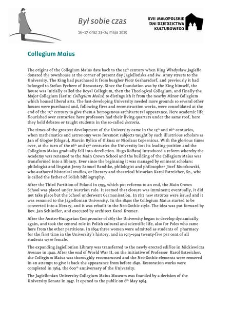 COLLEGIUM MAIUS W KRAKOWIE