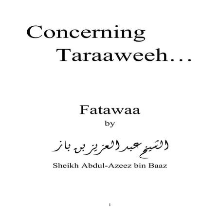 En concerning taraaweeh