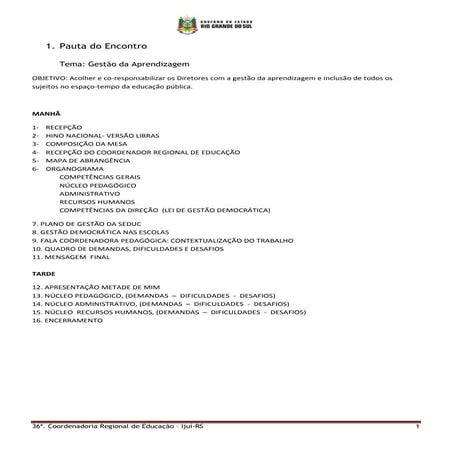 Encontro de Diretores 36a. CRE