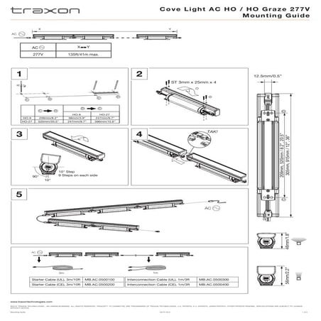 Cove Light AC HO / HO Graze 277V Mounting Guide