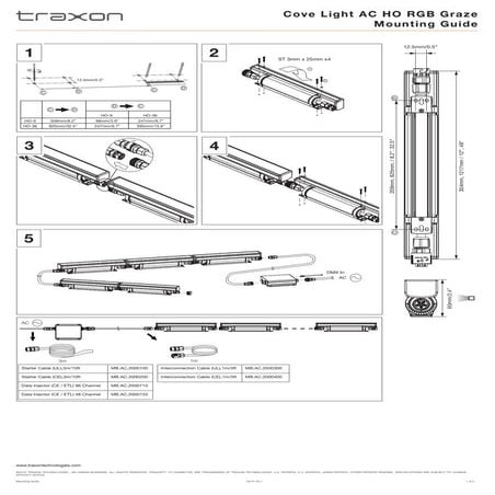 Traxon Cove Light AC HO RGB Graze Mounting Guide