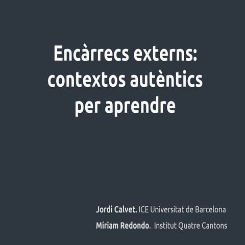 Aprenentatge a través dels encàrrecs externs