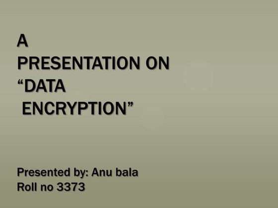 Encryption And Decryption | PPT