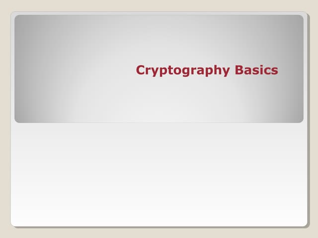 Cryptography - Overview