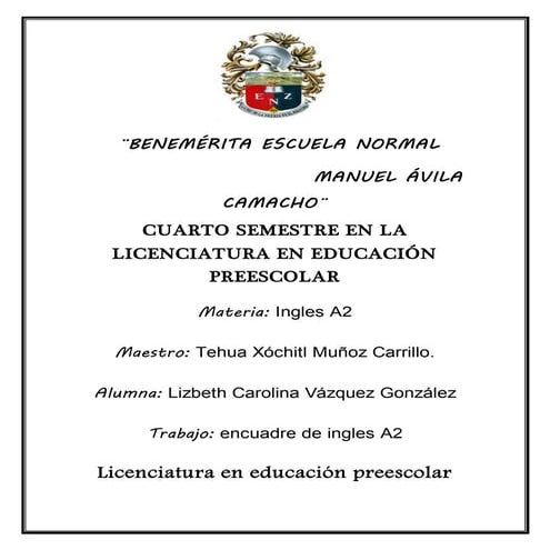 Encuadre de ingles a2