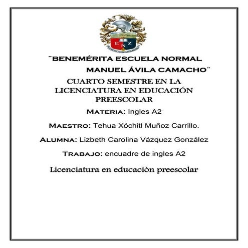 Encuadre de ingles a2