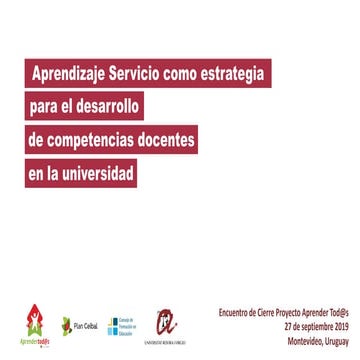 Aprendizaje Servicio como estrategia para el desarrollo de competencias docen...