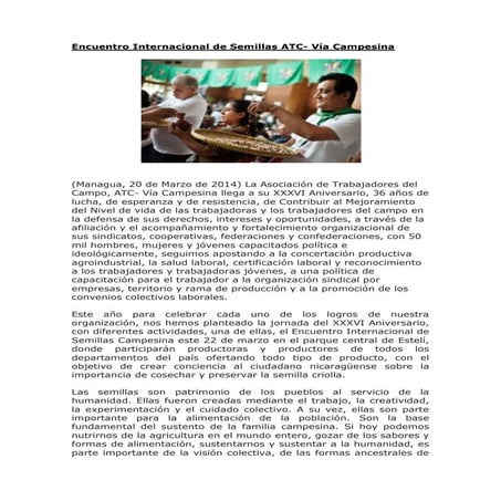 Declaraciones sobre semillas en Chile y Nicaragua