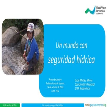 Encuentro jóvenes-Un mundo con seguridad hídirca