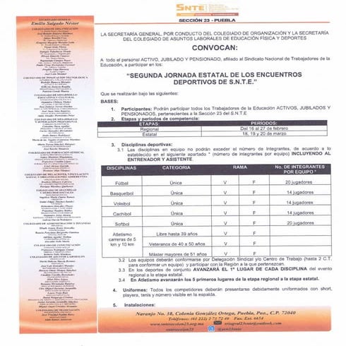 Encuentros deportivos snte 23