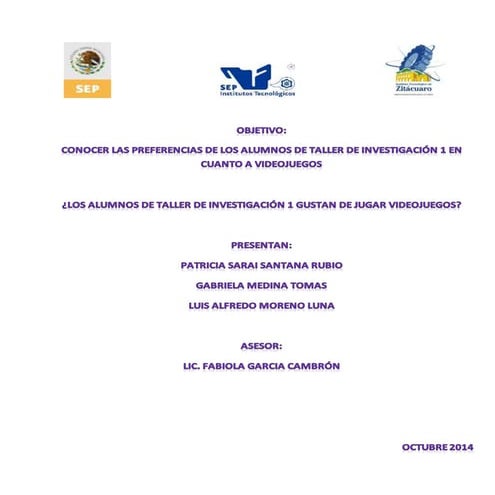 Investigación sobre videojuegos