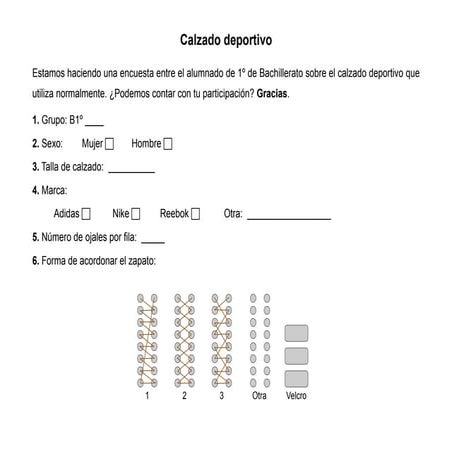 Encuesta sobre calzado deportivo