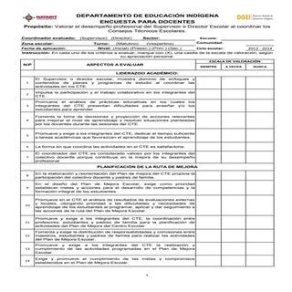 Encuesta desempeño coordinadores cte