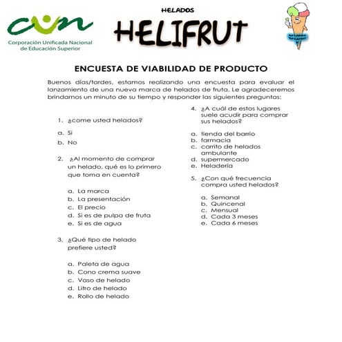 Encuesta de viabilidad de producto