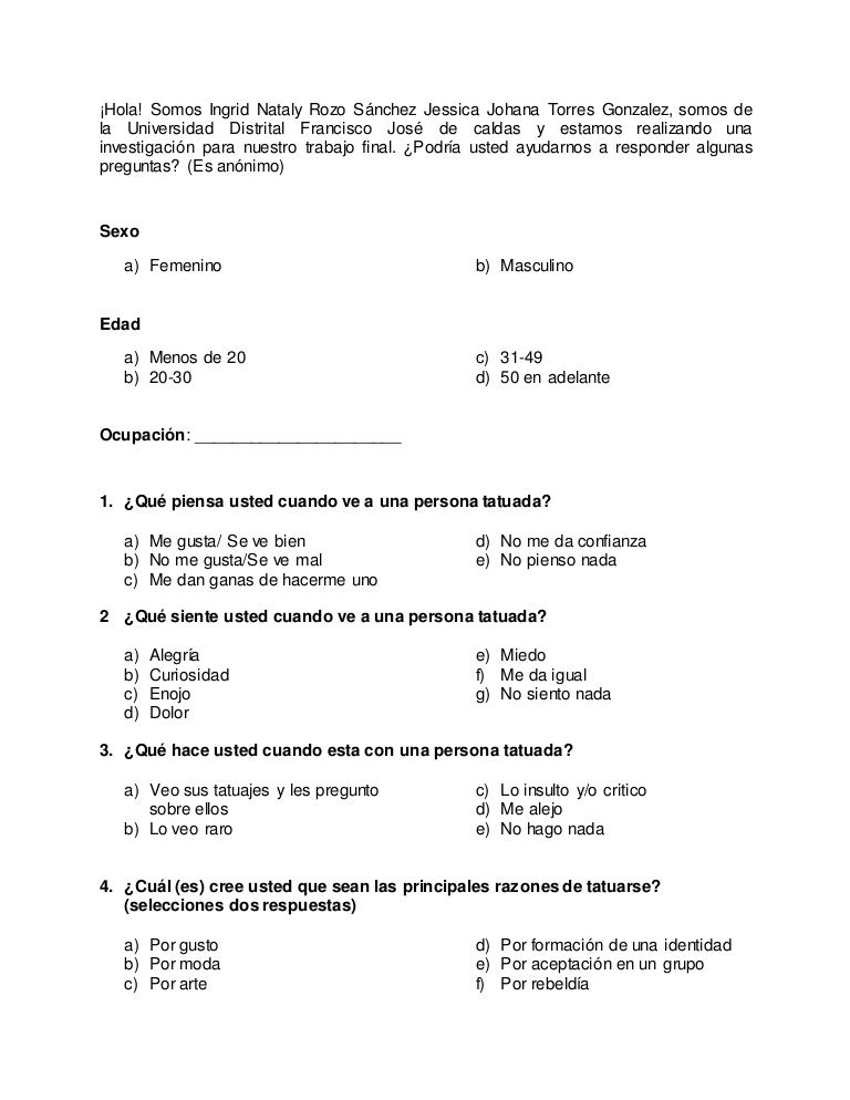 preguntas basicas para realizar una entrevista de trabajo encuestas tatuajes preguntas basicas para realizar una entrevista de trabajo encuestas tatuajes