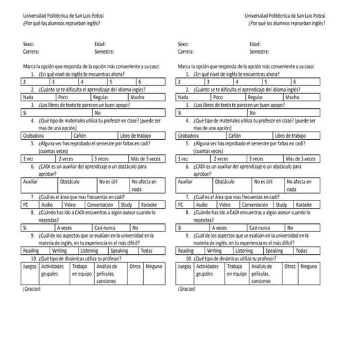 Formatos de encuestas y entrevistas