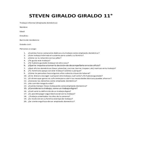 Encuesta trabajo informail