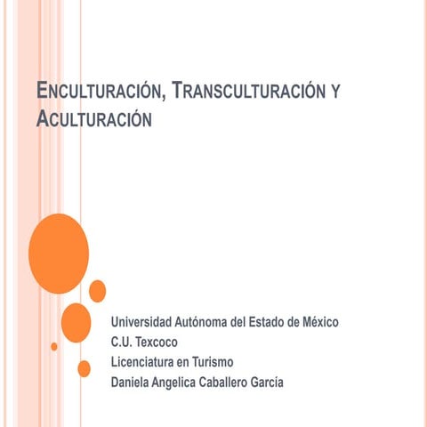 Enculturación, transculturación y aculturación