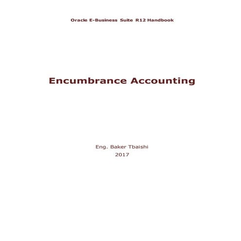 Encumbrance Accounting