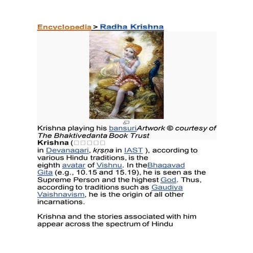 Encyclopedia   radha krishna .