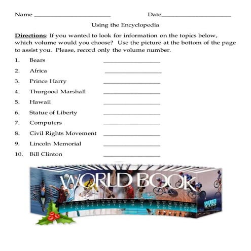 Encyclopedia handout