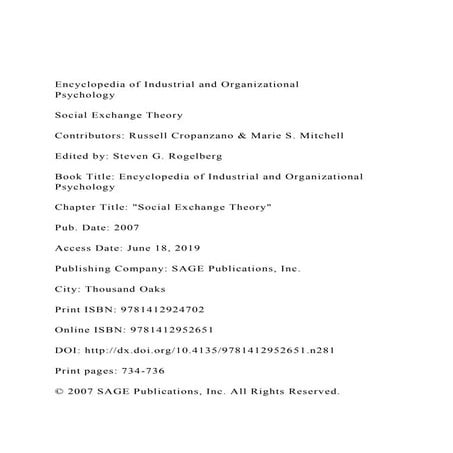 Encyclopedia of Industrial and Organizational Psychology .docx