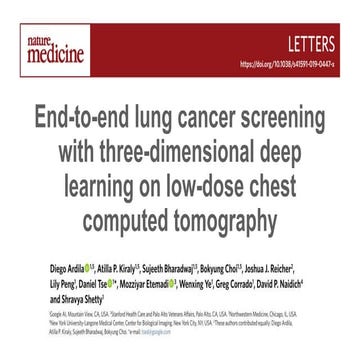 End to-end lung cancer screening with three-dimensional deep learning on low-...