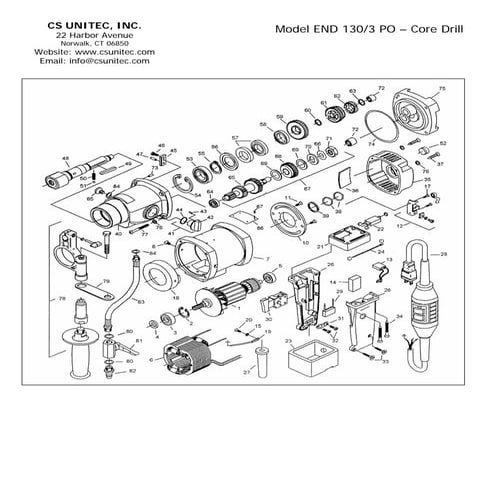 CS Unitec Electric Core Drill Schematics: END 130/3PO