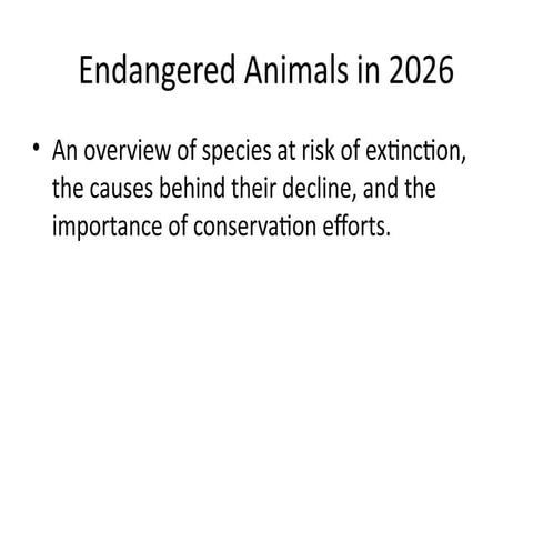 Endangered Animals in 2026: Causes, Species, and Conservation Efforts ...