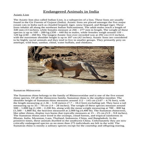 Endangered animals of india