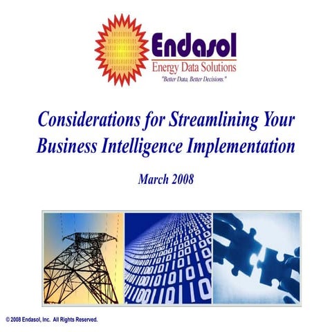 Endasol Streamlining Bi Implementation, Euci March 2008