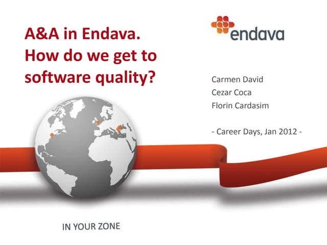 Endava Career Days Jan 2012 Analysis and Architecture in Endava