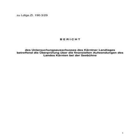 Seebühne U-Ausschuss Endbericht