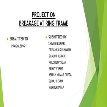 End breakage at ring frame. Ring frame machine breakage